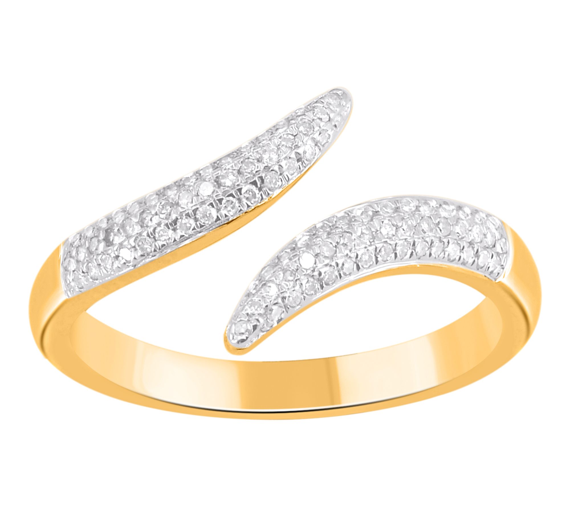 Affinity Diamonds 0.25 cttw Bypass Ring, 14K Gold