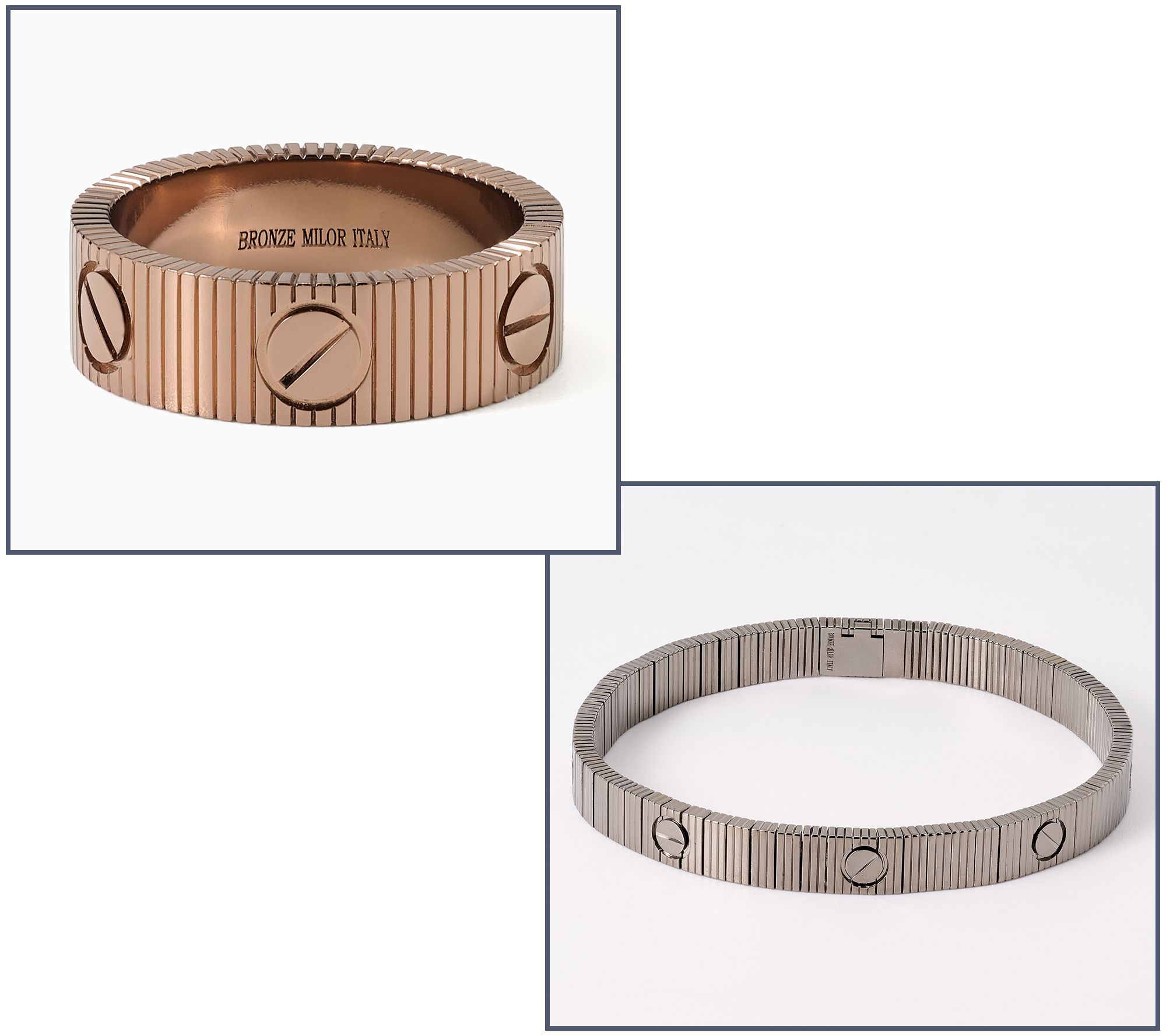 David Scott Walker (DSW) ブレスレット David Markstein Bronze D/C Luxe Status Nail Ring/Bracelet - QVC.com