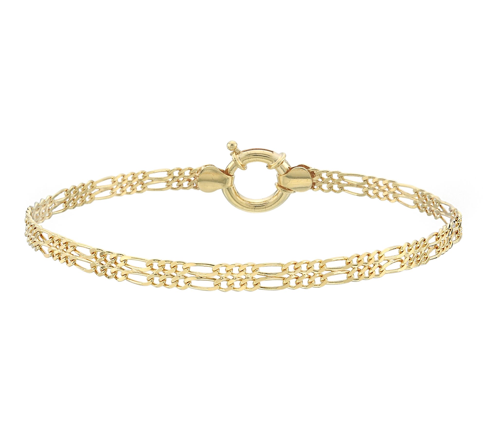 Silver Style Do uble Row Figaro Chain Bracelet , Sterling