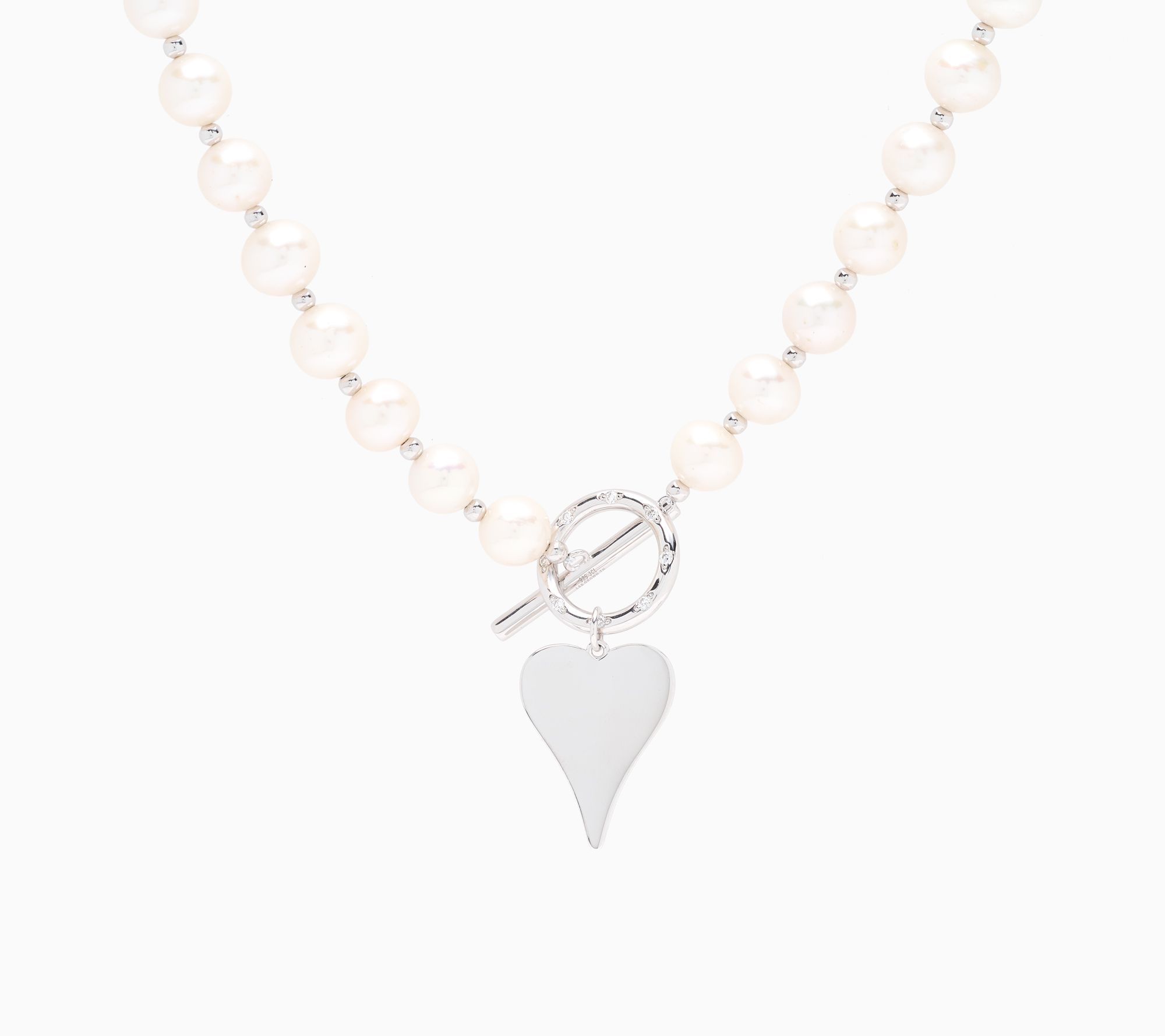 JEN by Jennifer Miller 0.26 cttw Toggle Heart Necklace, Sterl