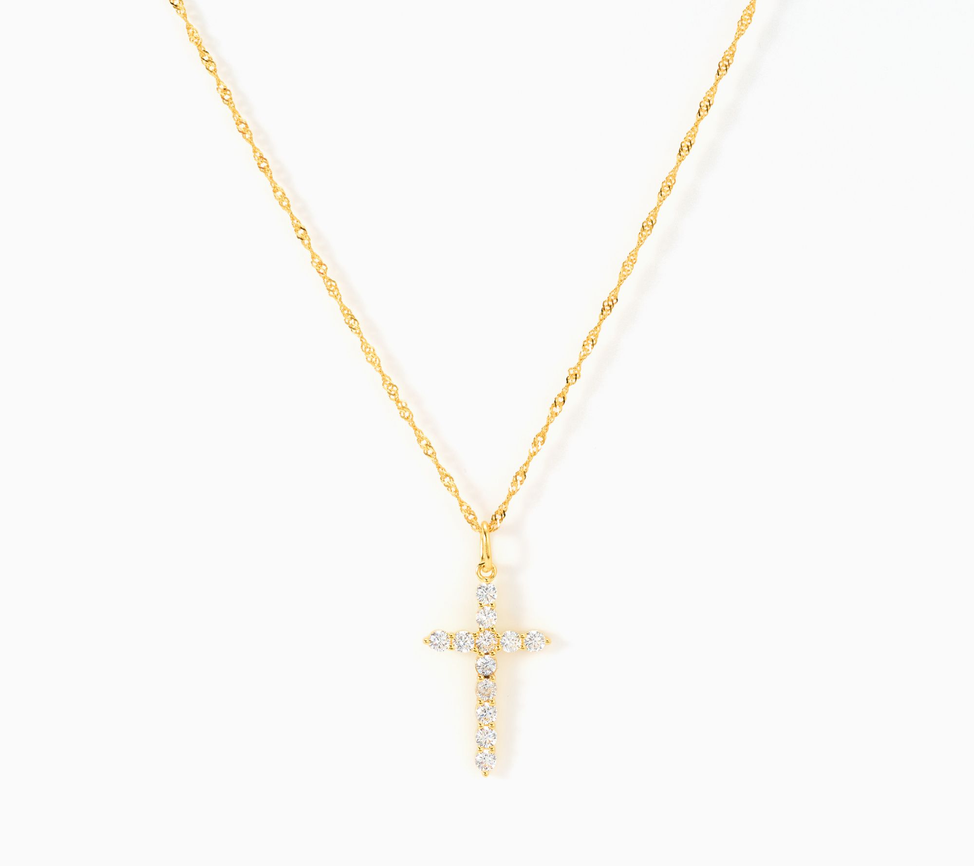 Diamonique Classics Cross Necklace, Sterling Silver