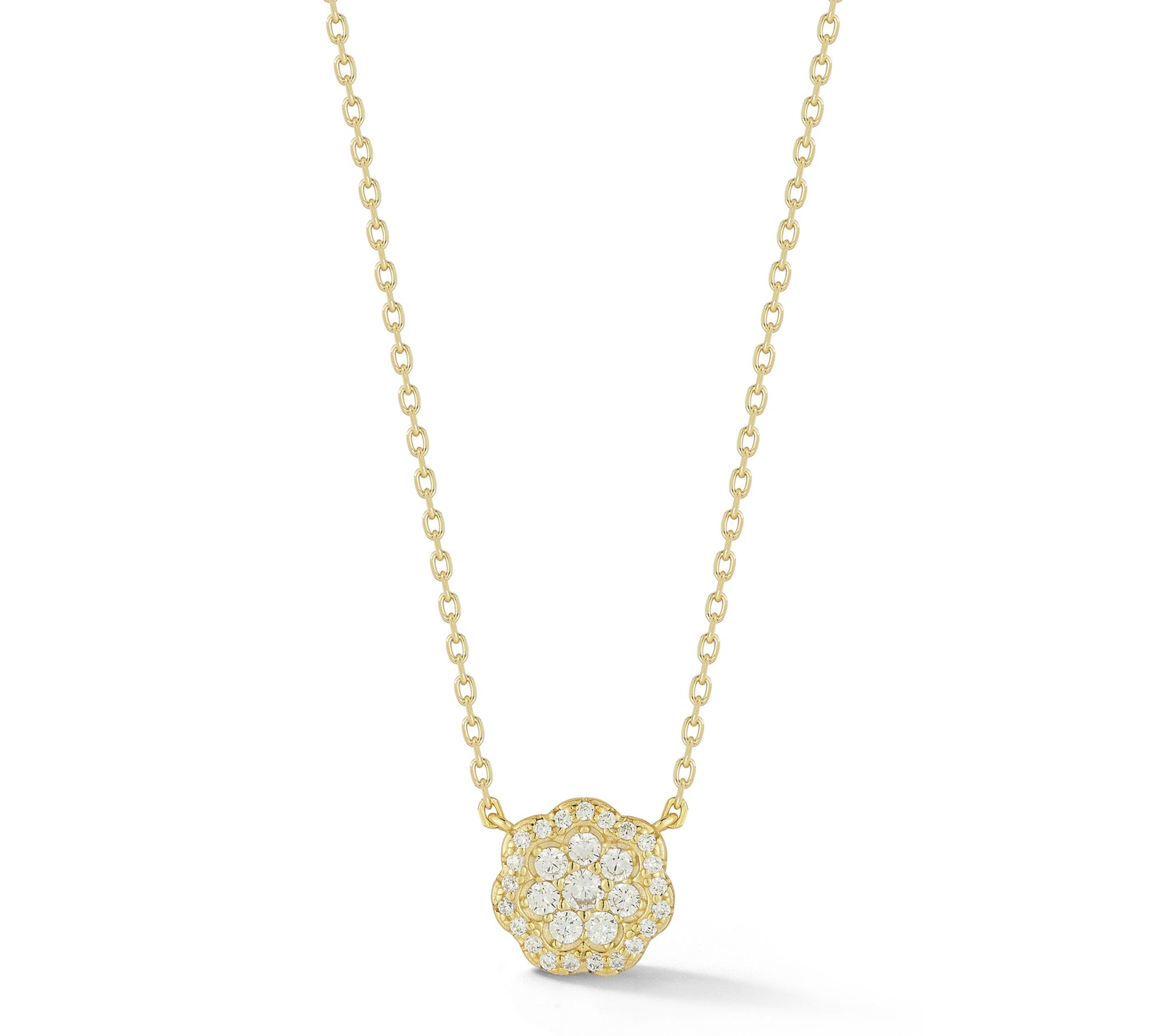 Sterlina Silver Dainty Flower Pendant w/ Chain, Sterling