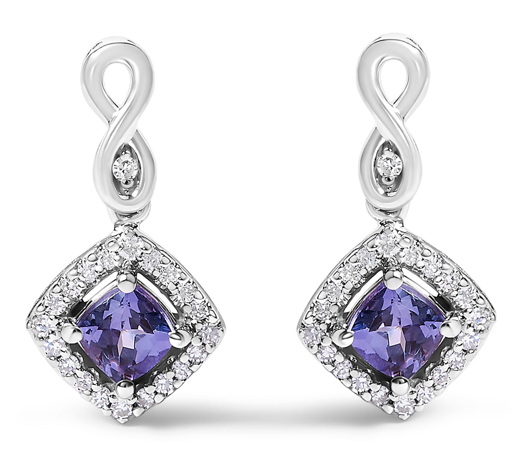 Haus of Brilliance Tanzanite & Diamond Drop Earrings, 10K