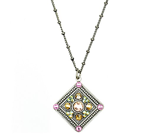 Anne Koplik Pastel Diamond Shield Pendant w/Chain