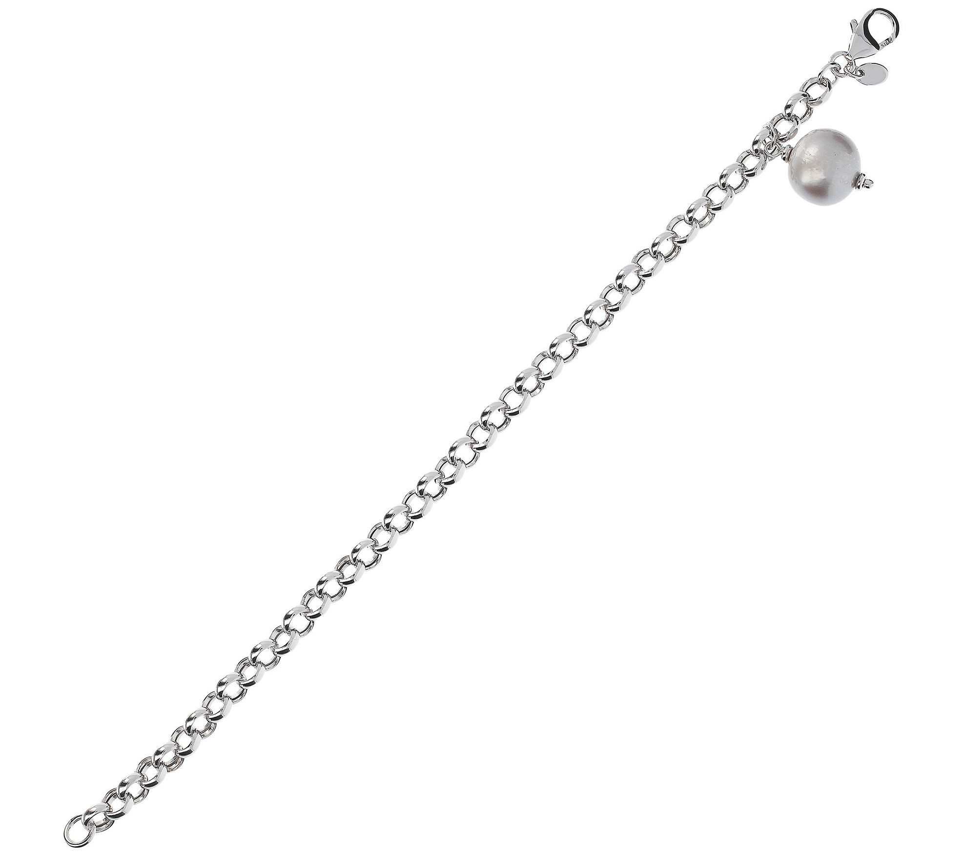 Honora 8" Cultured Pearl Charm Bracelet, Sterling