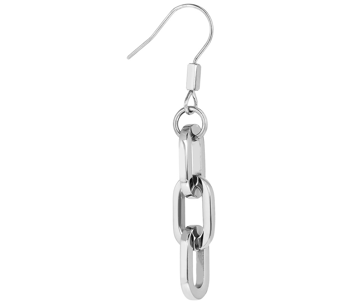Steel by Design Triple Oval Link Dangle Earrings