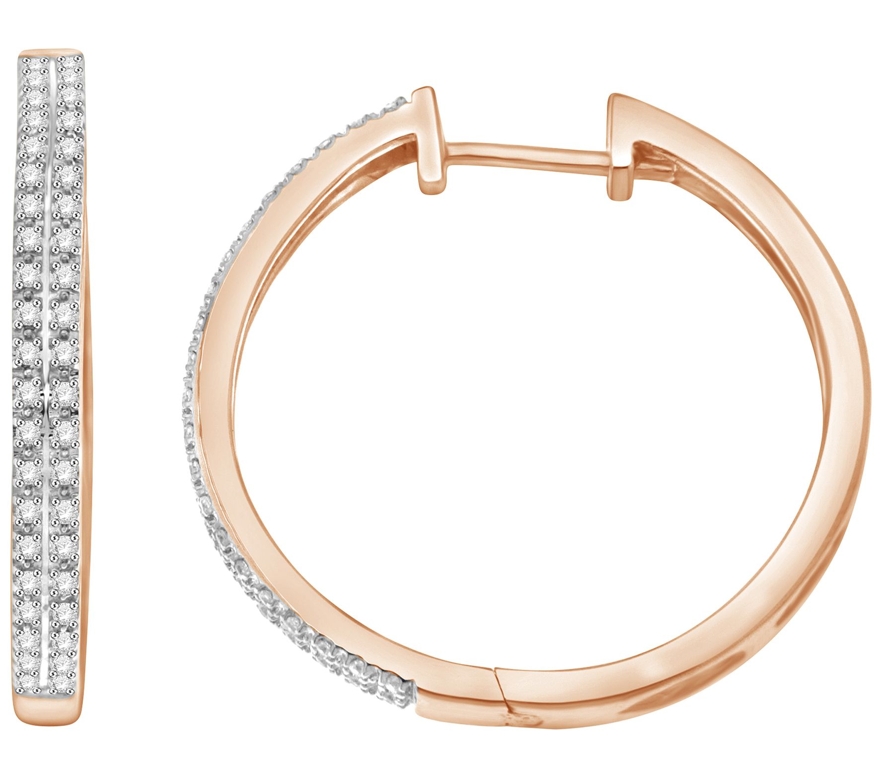 Affinity 0.25 cttw Diamond Hoop Earrings, Sterling Silver