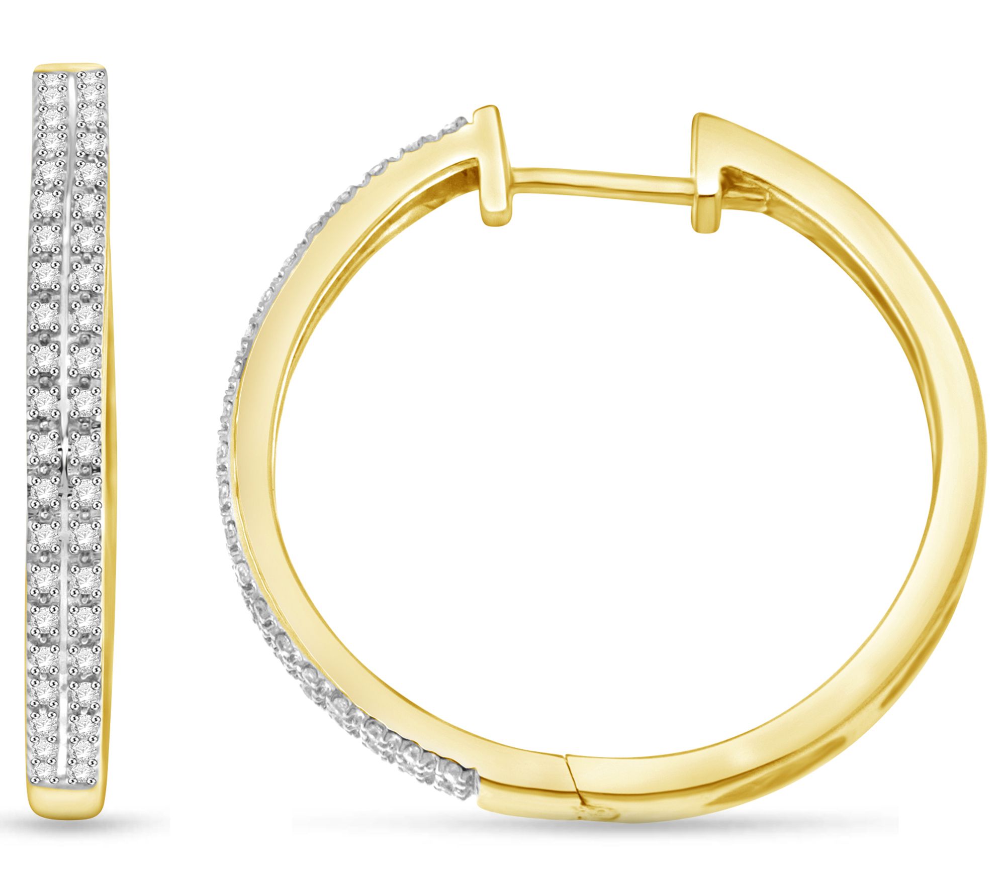 Affinity 0.25 cttw Diamond Hoop Earrings, Sterling Silver