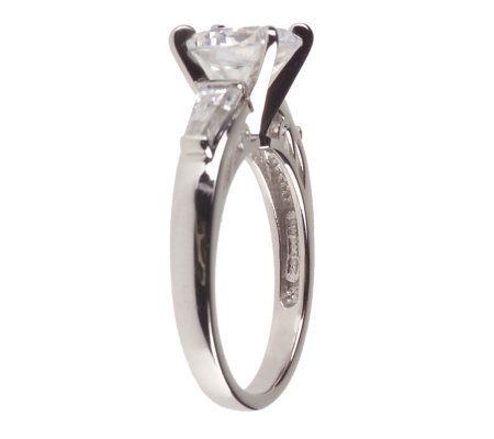 Epiphany Platinum Clad Diamonique 3.40 ct tw 2-pc. Ring Set - QVC.com
