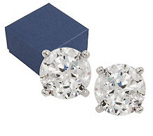  Diamonique 100-Facet 2.00 cttw Stud Earrings, Platinum Clad - J263818