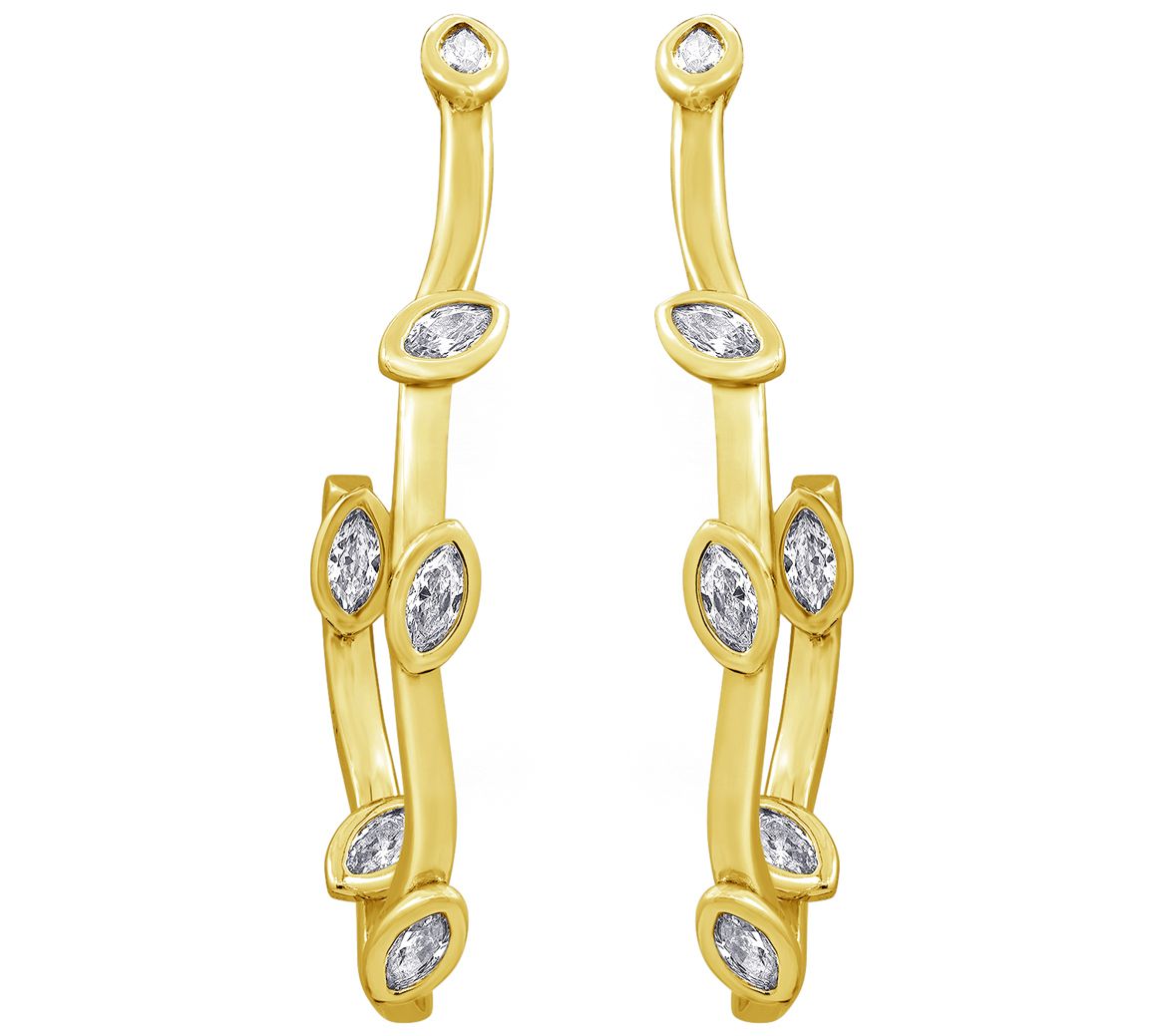 Diamonique x Amy Stran Vine Hoop Earrings