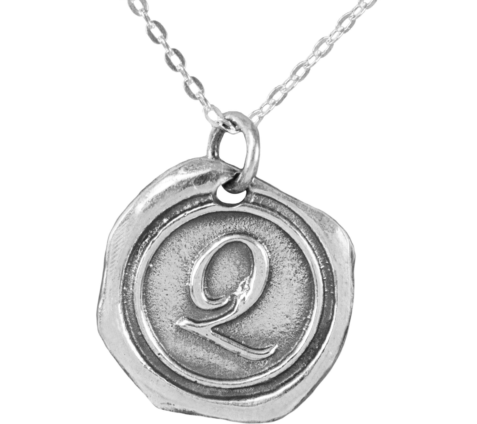 Sterling Personalized Initial Pendant with C hain - QVC.com