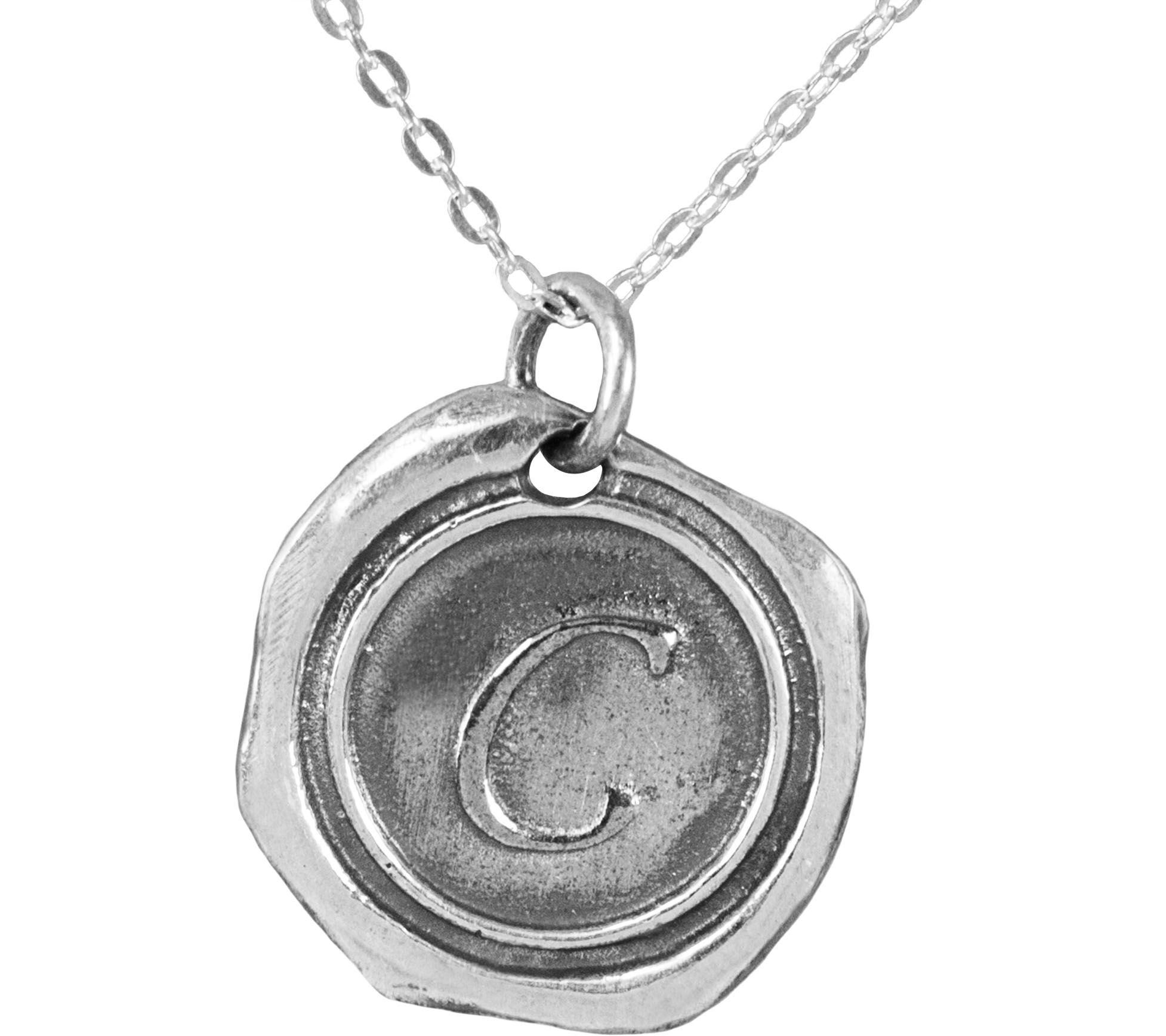 Sterling Personalized Initial Pendant with C hain