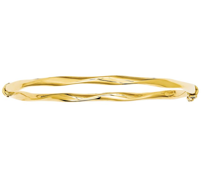 Italian Gold Twisted Hinged Bangle 14K, 5.6g - QVC.com