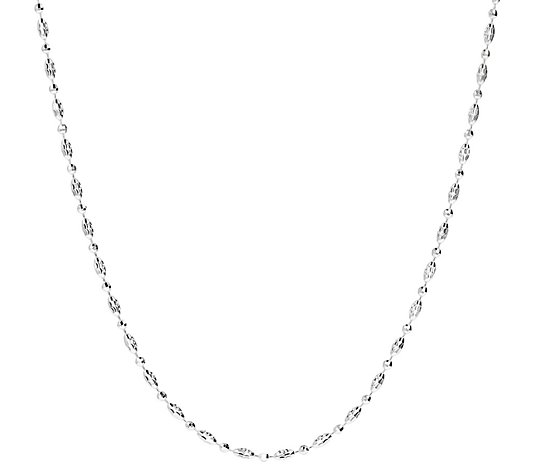 UltraFine Silver 18" Diamond-Cut Bead Necklace