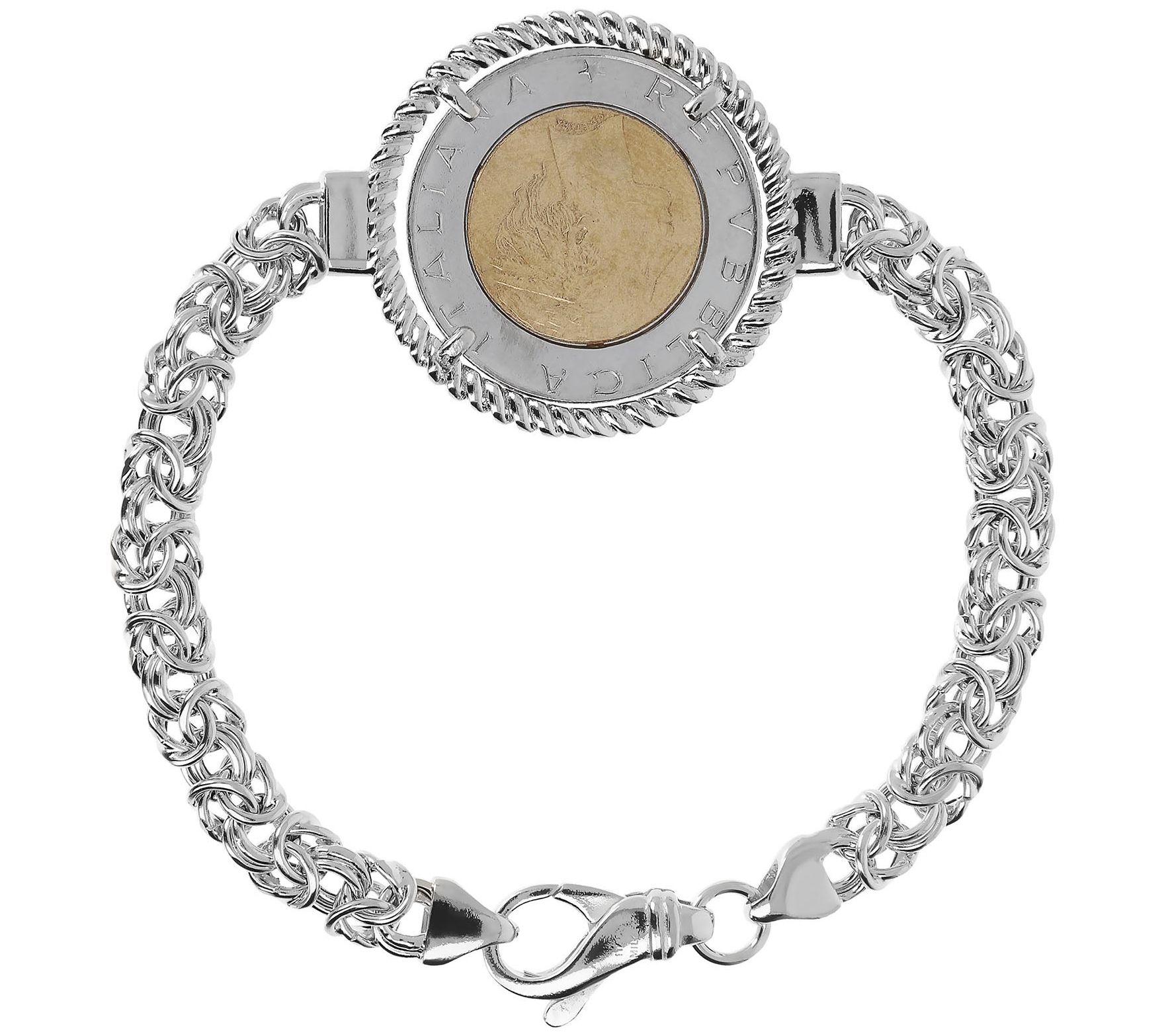 Veronese 18K Clad 500-Lire Byzantine Bracelet