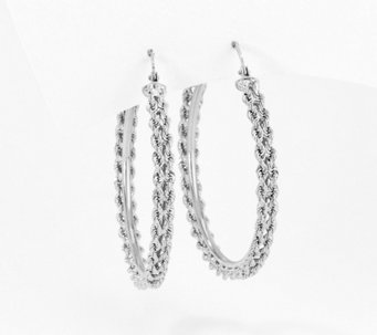 Denary 10K Gold Rope Hoop Earrings - J395418