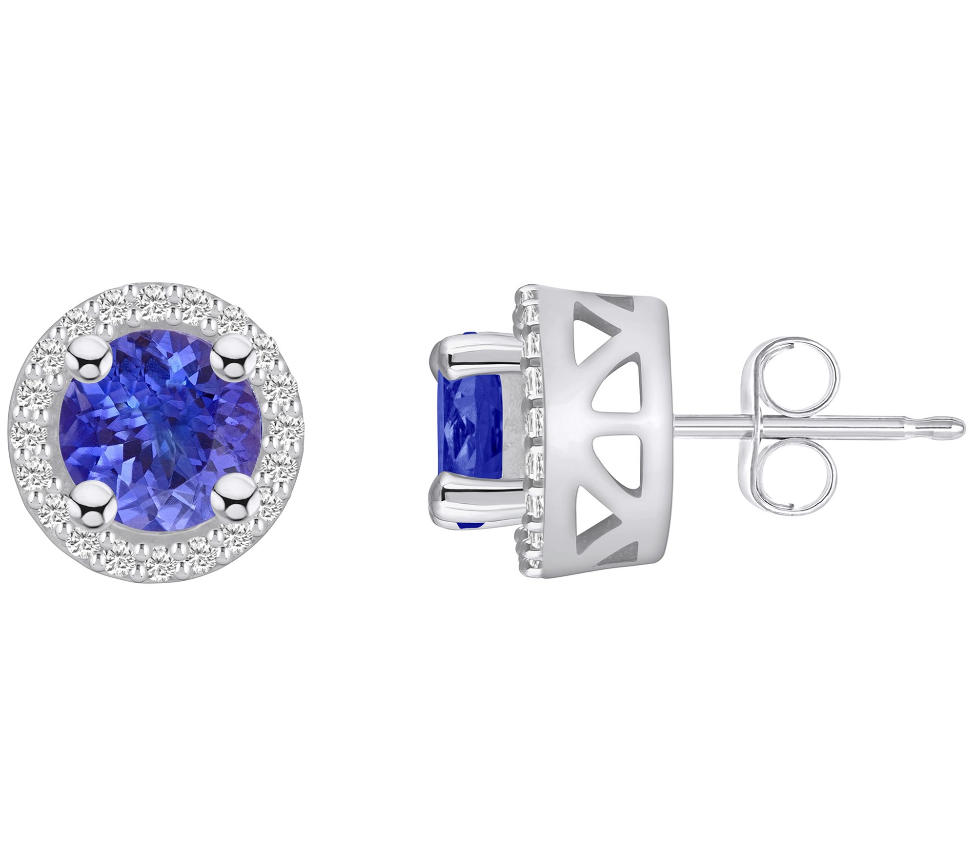 Affinity Gems Tanzanite & Diamond Stud Earring s, 14K Gold