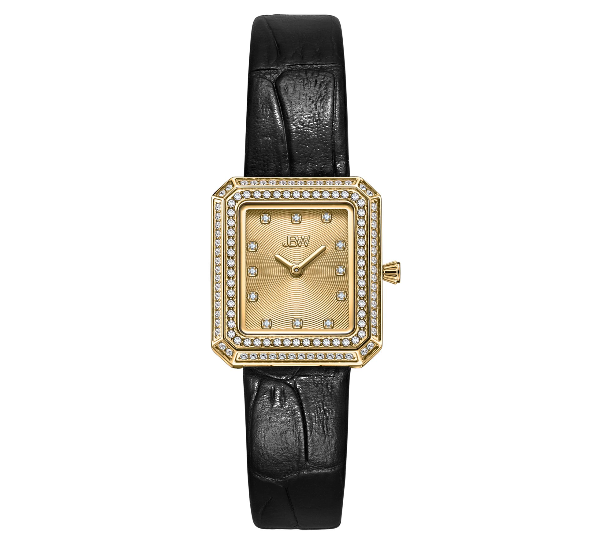 JBW Women's Arc Diamond Accent Leather Strap Watch - QVC.com