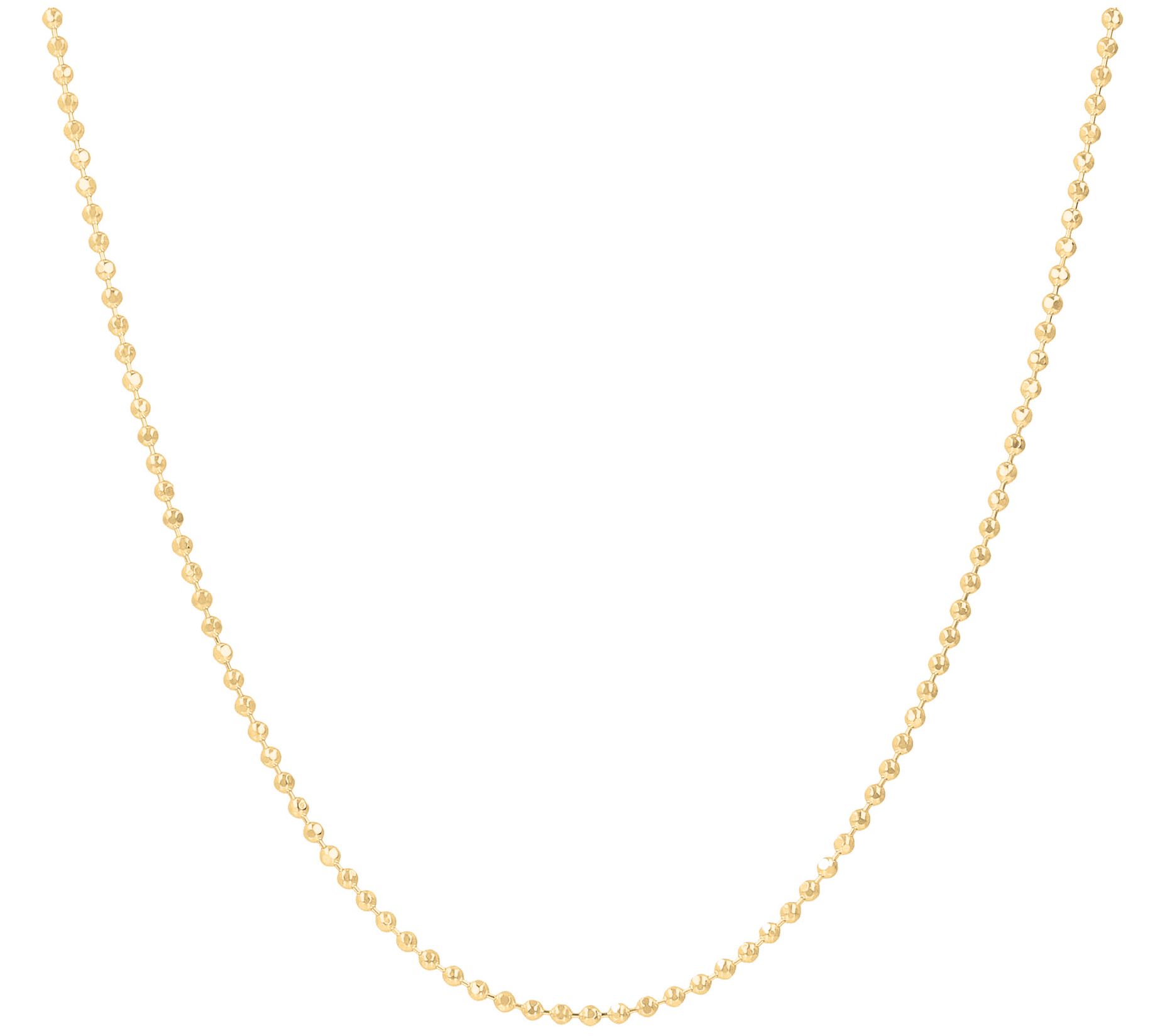 UltraFine Silver 16" Diamond Cut Bead Chain Necklace, 4.9g