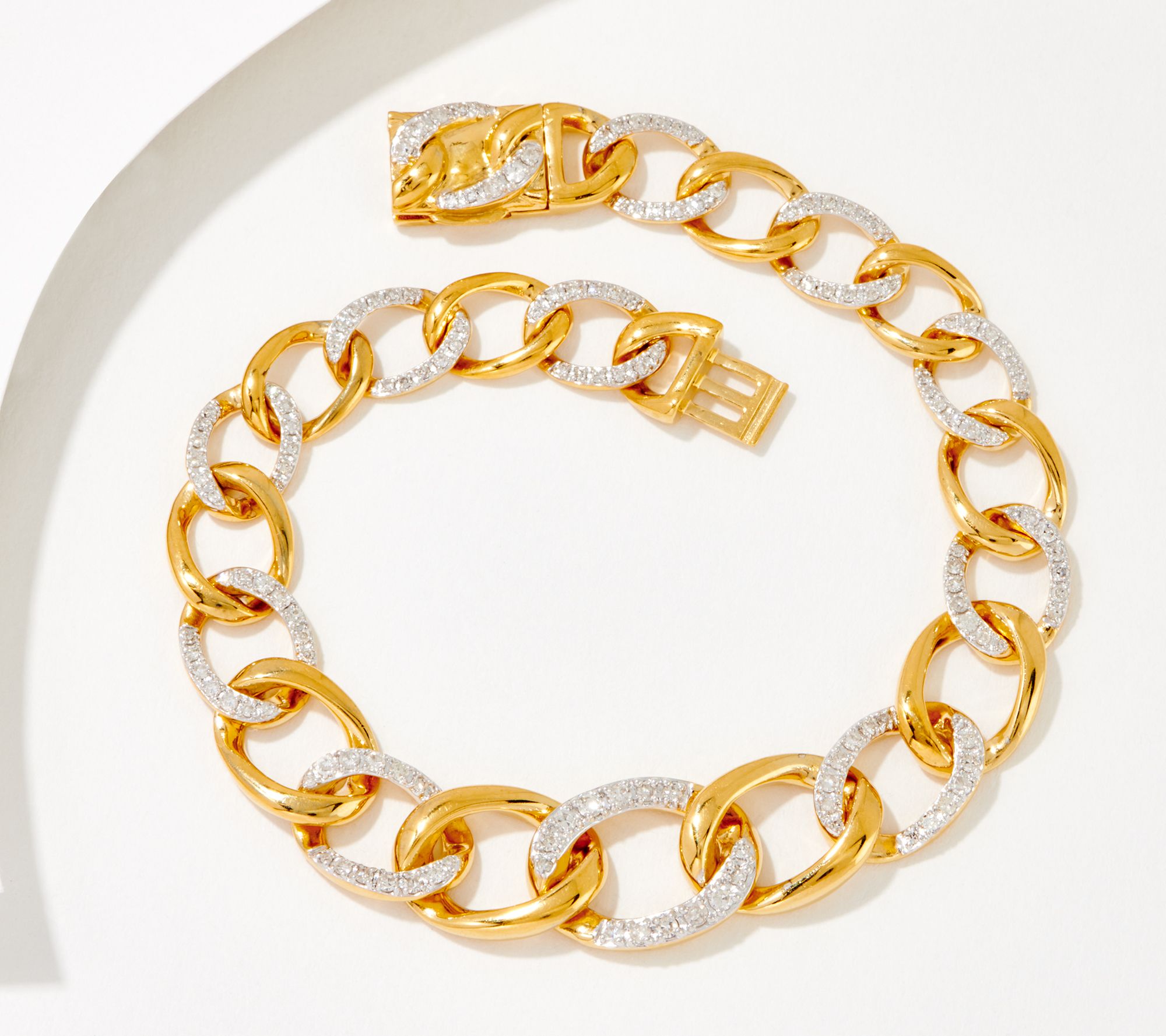 "As Is" Affinity Diamond Curb Link Pave Bracelet, Sterl