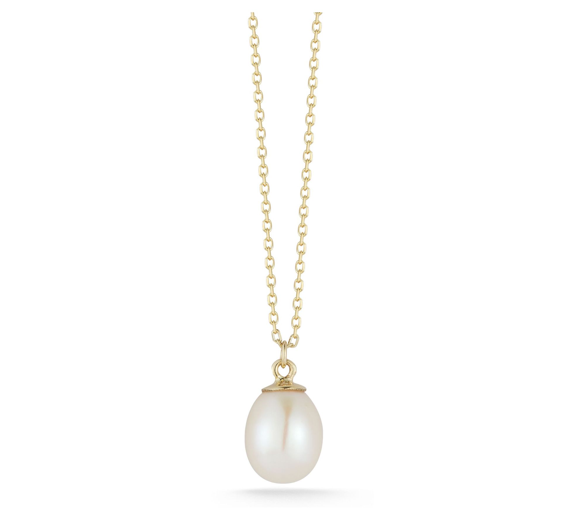 Luminosa Gold Cultured Pearl Pendant w/ Chain, 14K