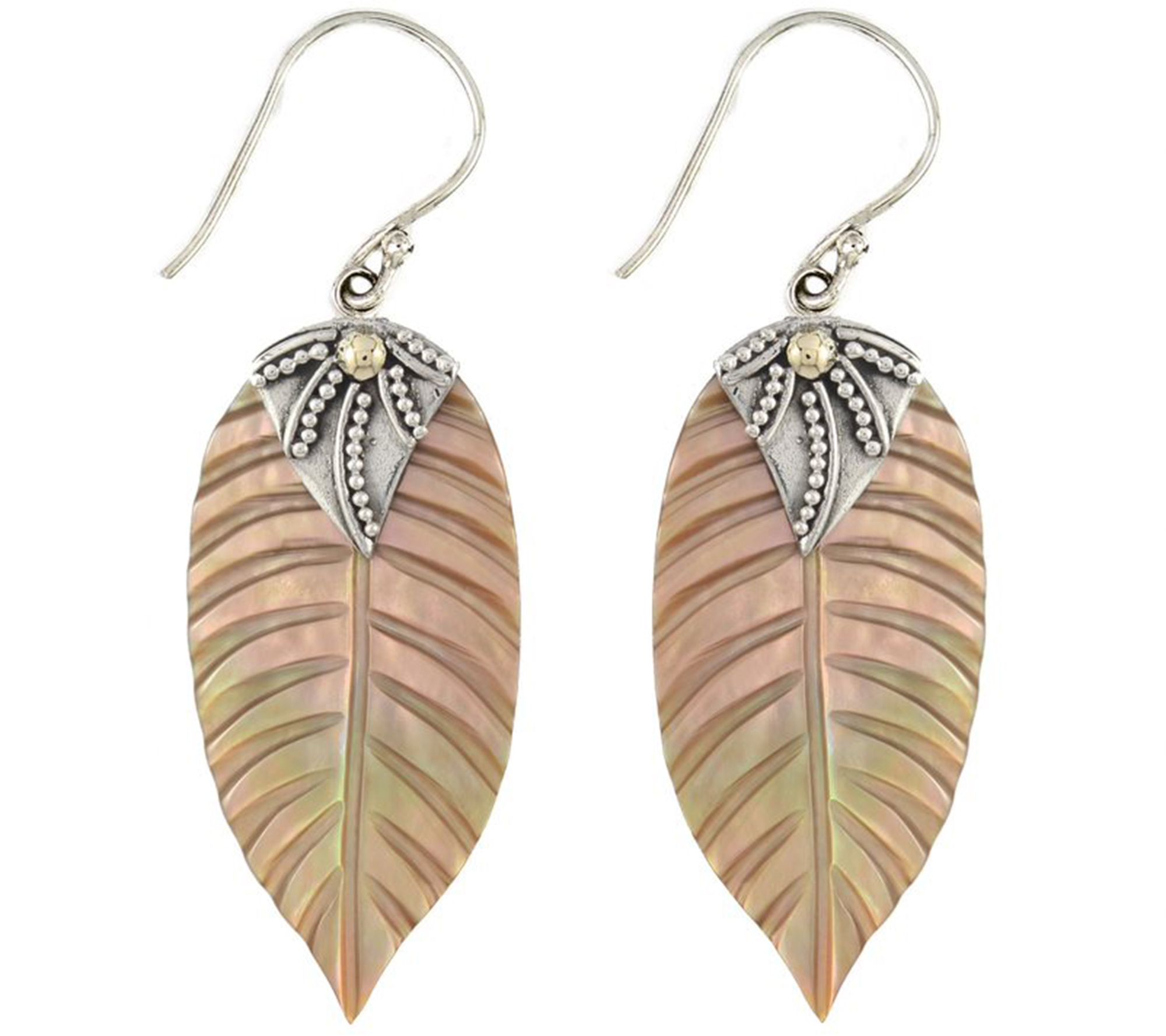 Artisan Crafted by Robert Manse TwoTone Palm D angle Earrings