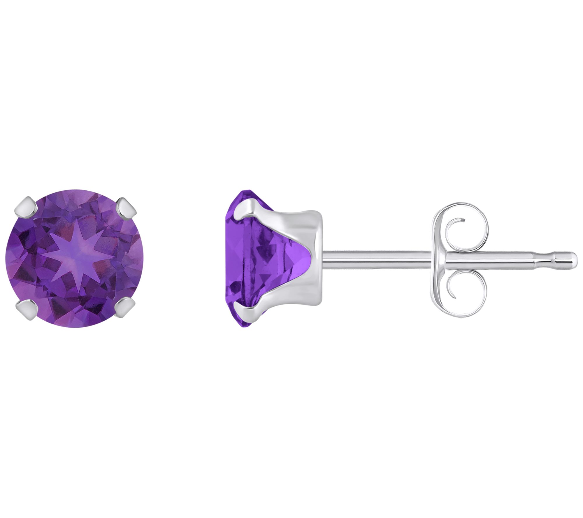 Affinity Gems Round Gemstone Stud Earrings, 10K White Gold