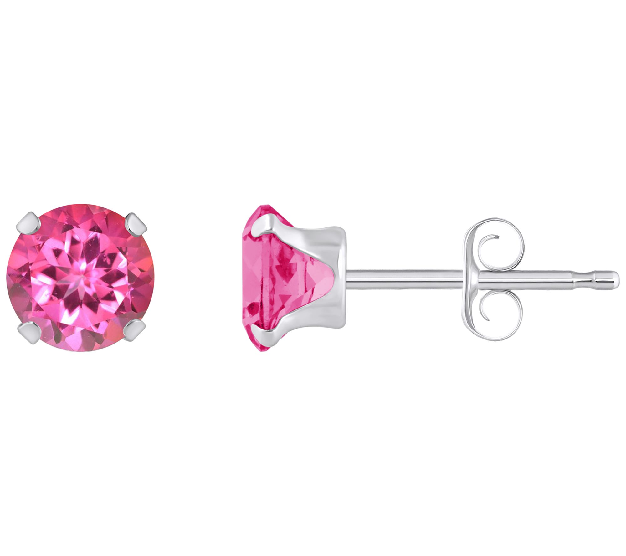 Affinity Gems Round Gemstone Stud Earrings, 10K White Gold
