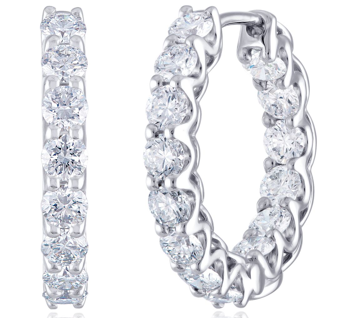 Fire Light Lab Grown Diamond 2.00 cttw Hoop Earrings, 14K Gold - QVC.com