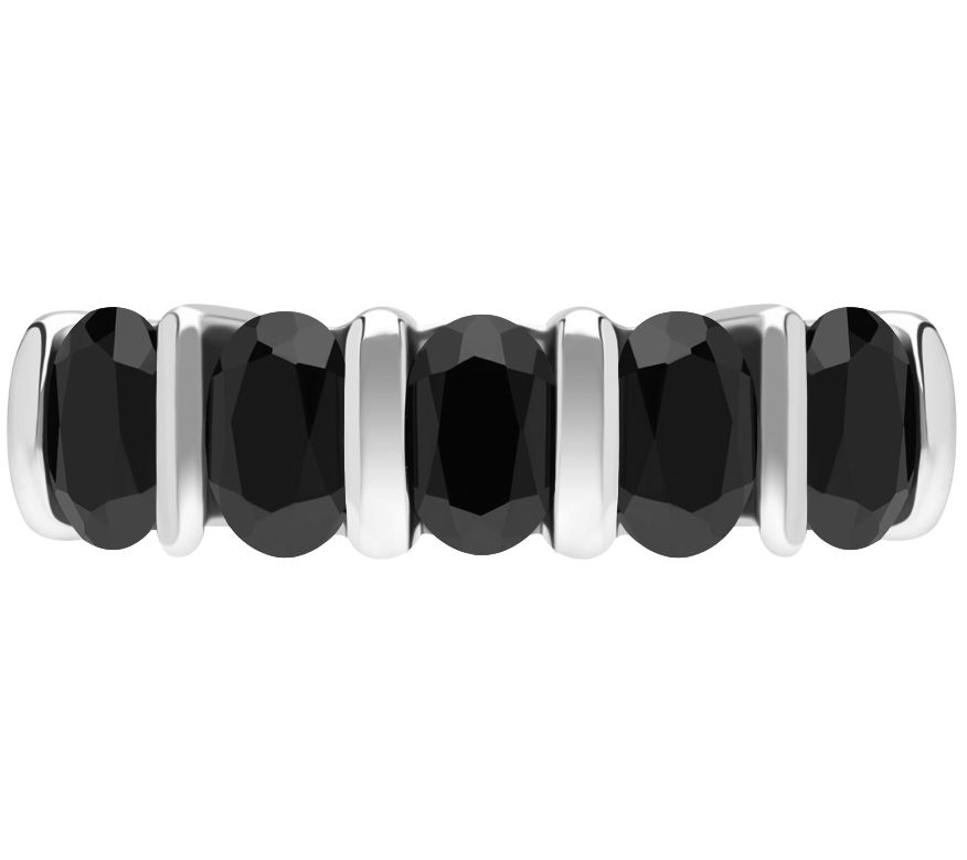 Ariva Sterling Silver Oval Gemstone Band Ring