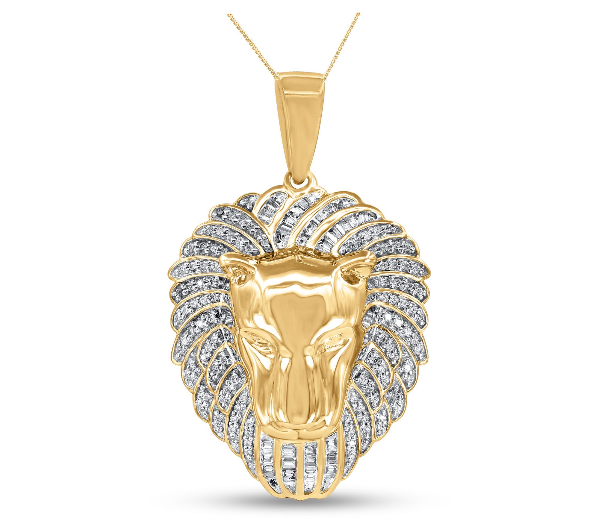 Affinity Diamonds Men's 0.30 cttw Lion Neckalce, 14K Gold