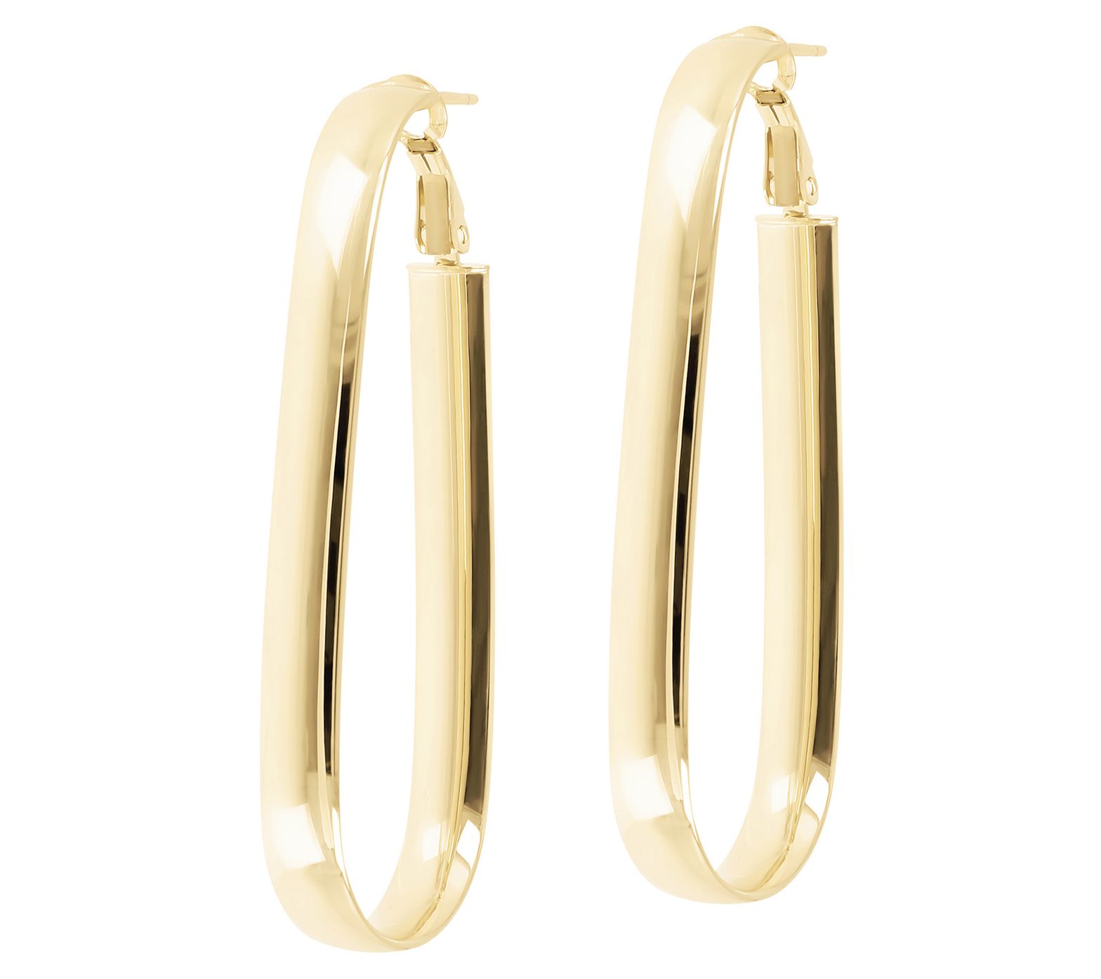 Alberto Milani 2-1/8" Oval Hoop Earrings, 14K G old