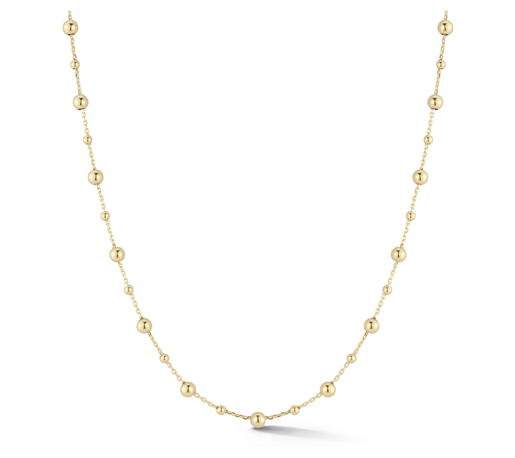 Italian Gold Ball Chain Necklace, 14K