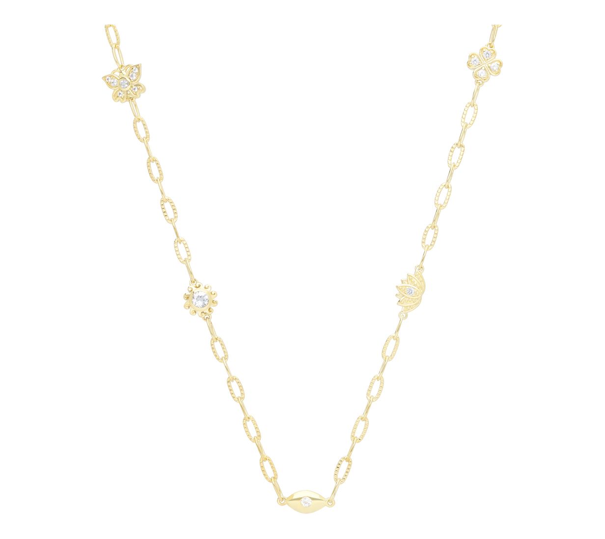 Goddaughters 14K Gold Clad Topaz Good Vibes Necklace