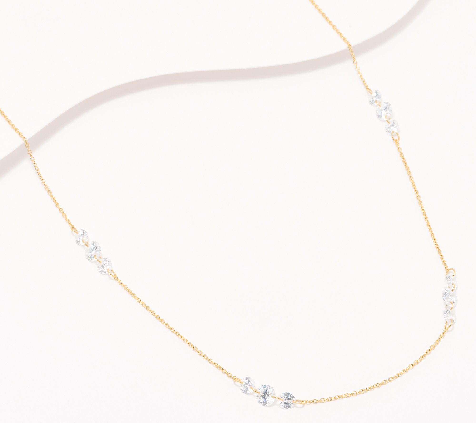 Diamonique x Jennifer Miller 36" Floating Necklace, Sterling Silver