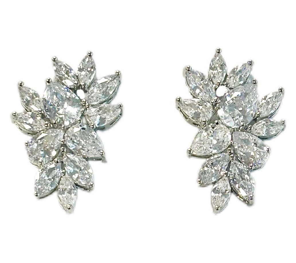 Diamonique x Zaxie 2.40 cttw Starburst Earrings