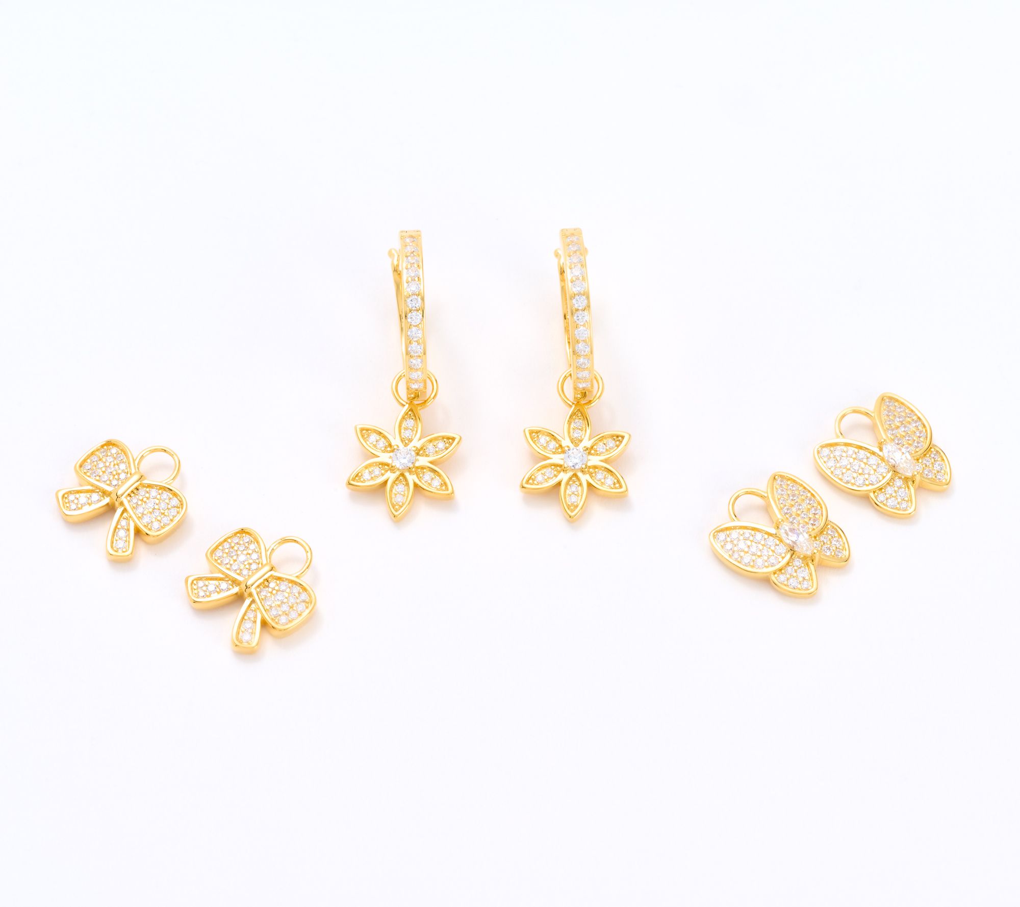  Diamonique x Kathy Levine Spring Fever Charm Earrings, Sterling Silver