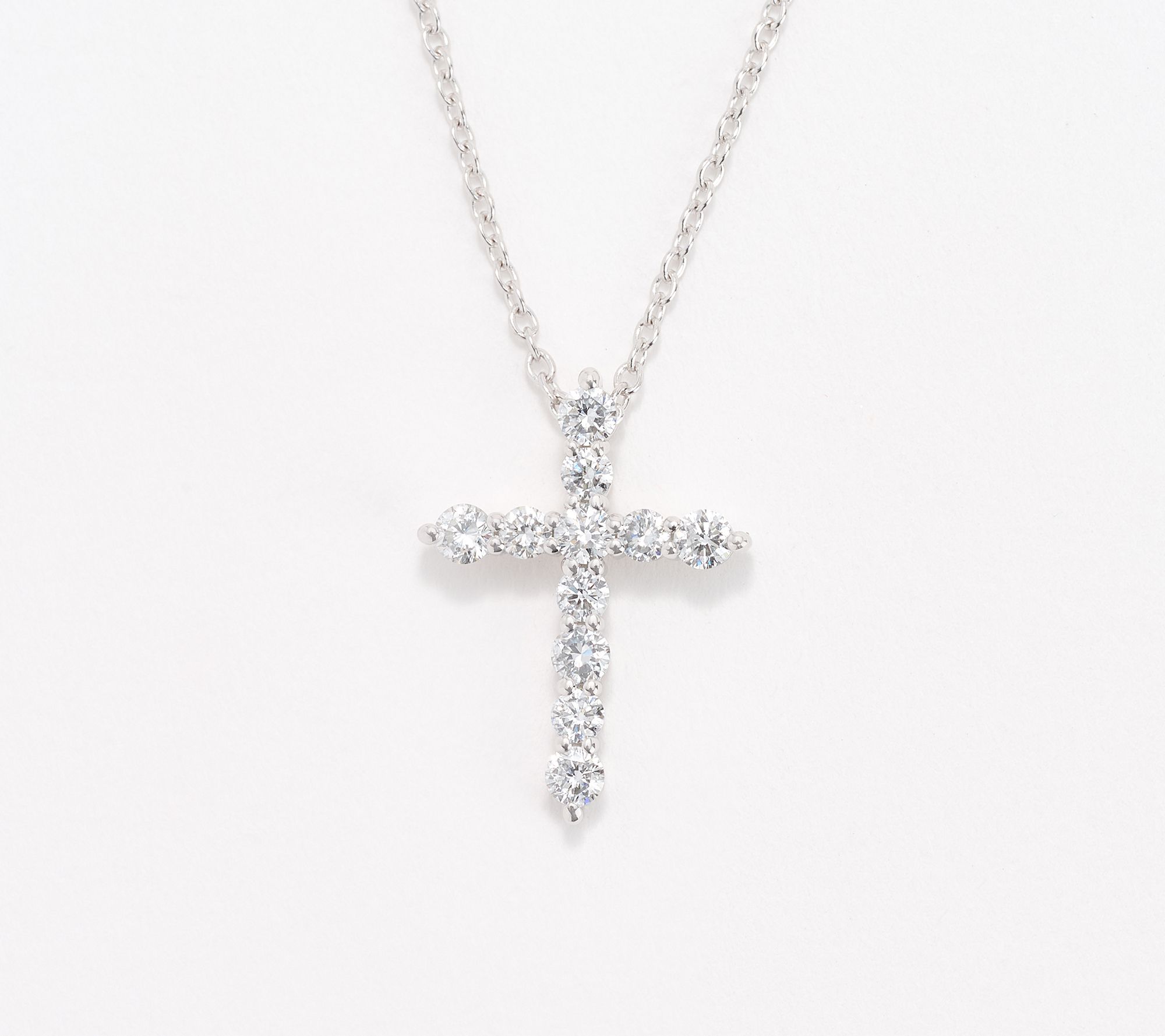 Fire Light Lab Grown Diamond 0.55 cttw Cross Pendant w/Chain