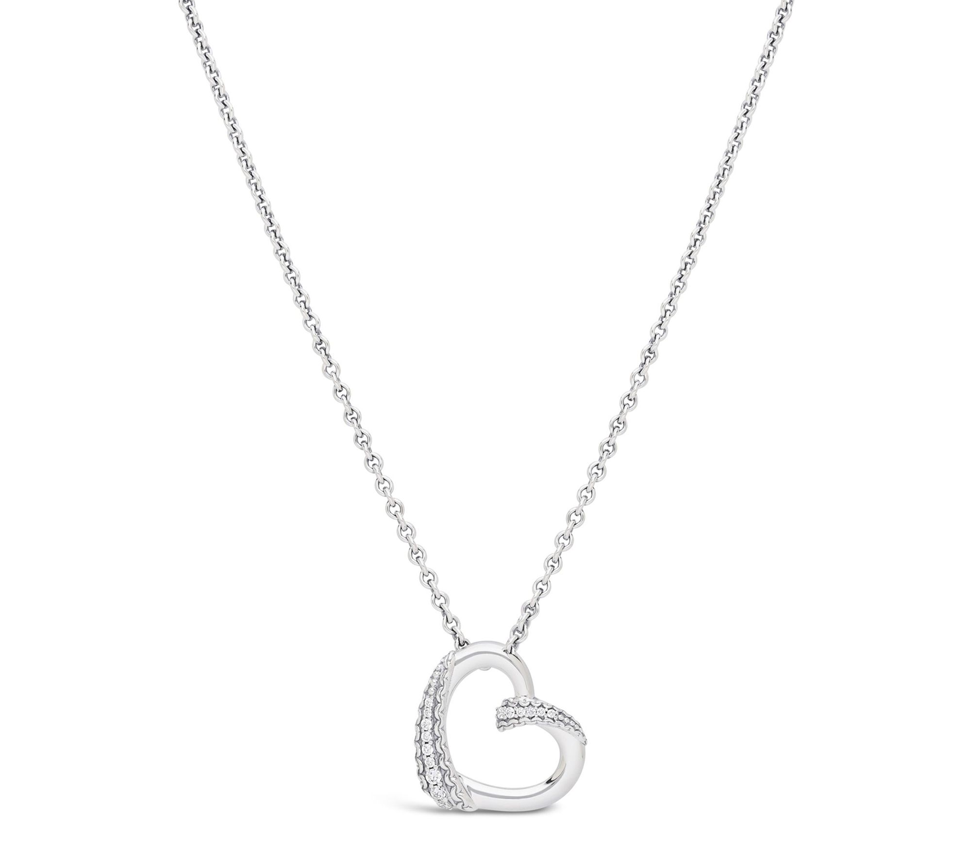 ラブブ正規品xスワロフスキー　HaveａseatQUQU Tiffany Kay Studio Diamonique Heart w/ Chain, Sterling
