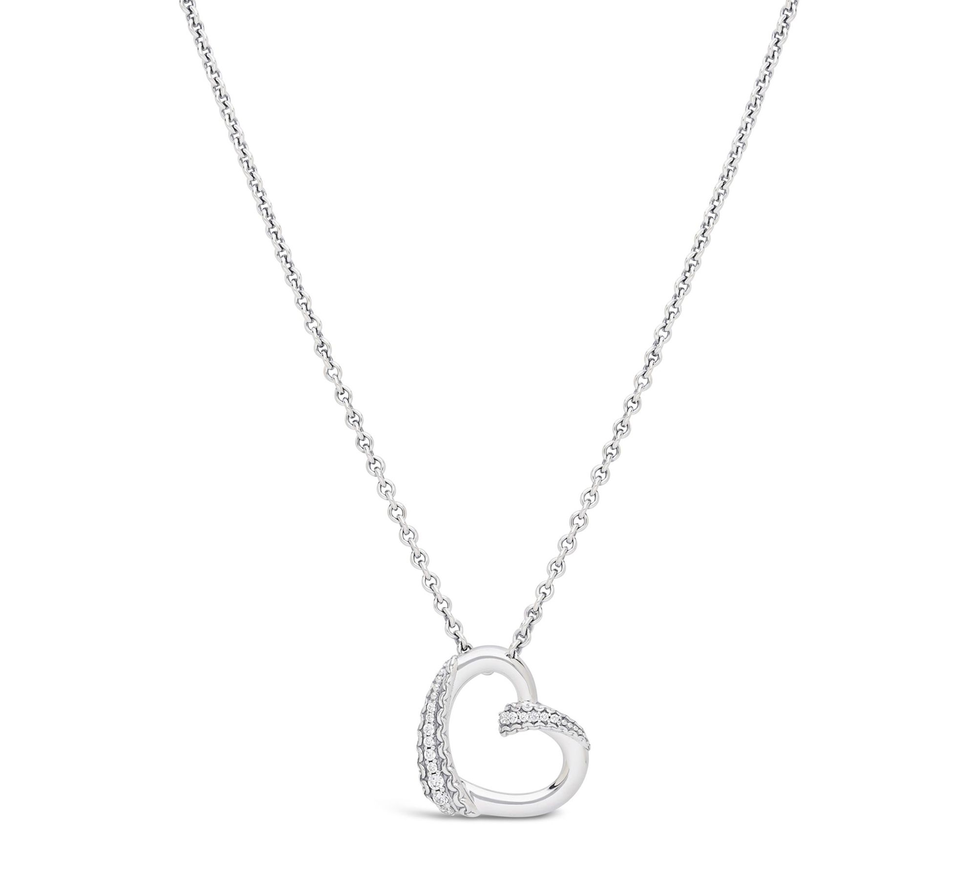 Tiffany Kay Studio Diamonique Heart w/ Chain, Sterling Silver