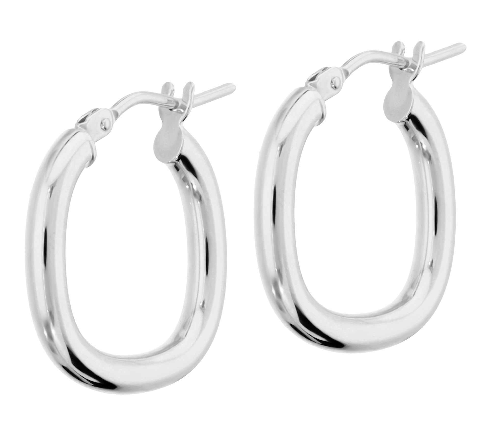 Italian Gold 1/2" Polished Cushion Shaped HoopEarrings, 14K