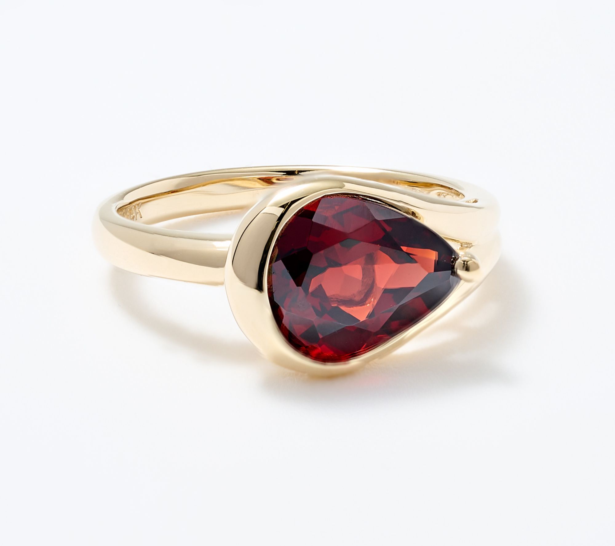 Vault Discoveries Mozambique Deep Red Garnet Pear Ring, 14K