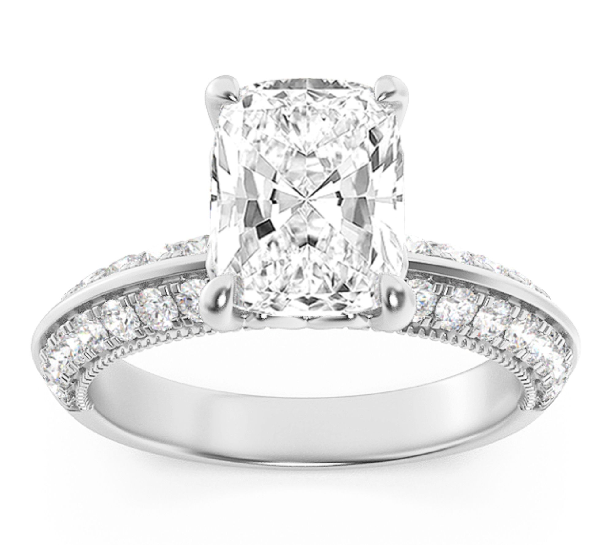 Fire Light 1.75 cttw Lab Grown Diamond CushionCut Ring, 14K