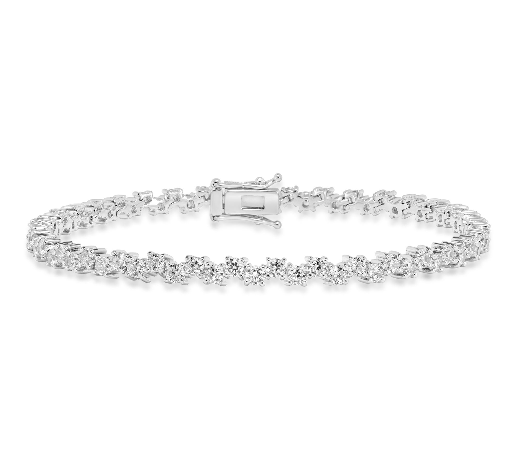 Diamonique x Kathy Levine Wavy Tennis Bracelet,Sterling
