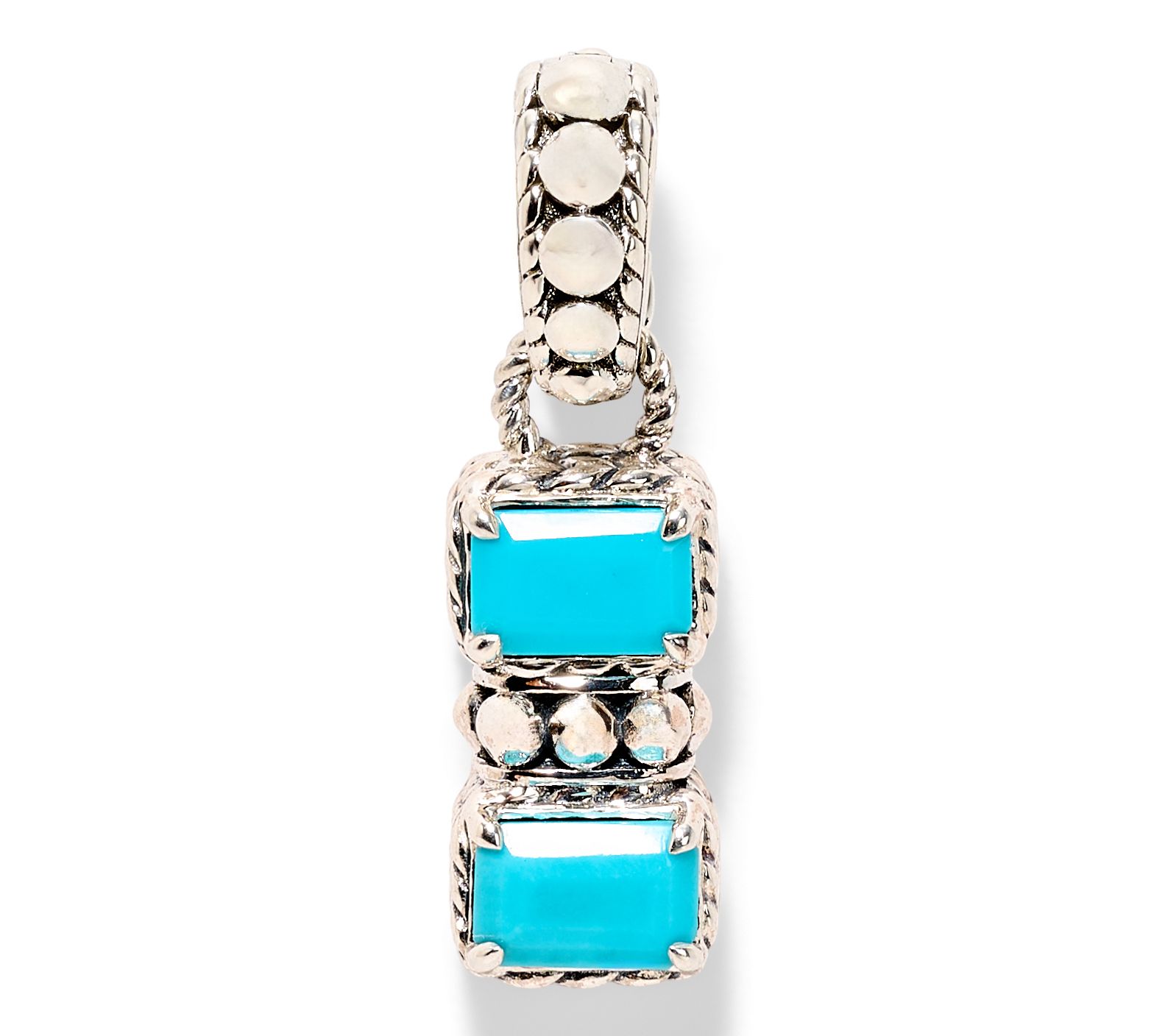 JAI Sterling Silver Emerald Cut Gemstone Enhancer