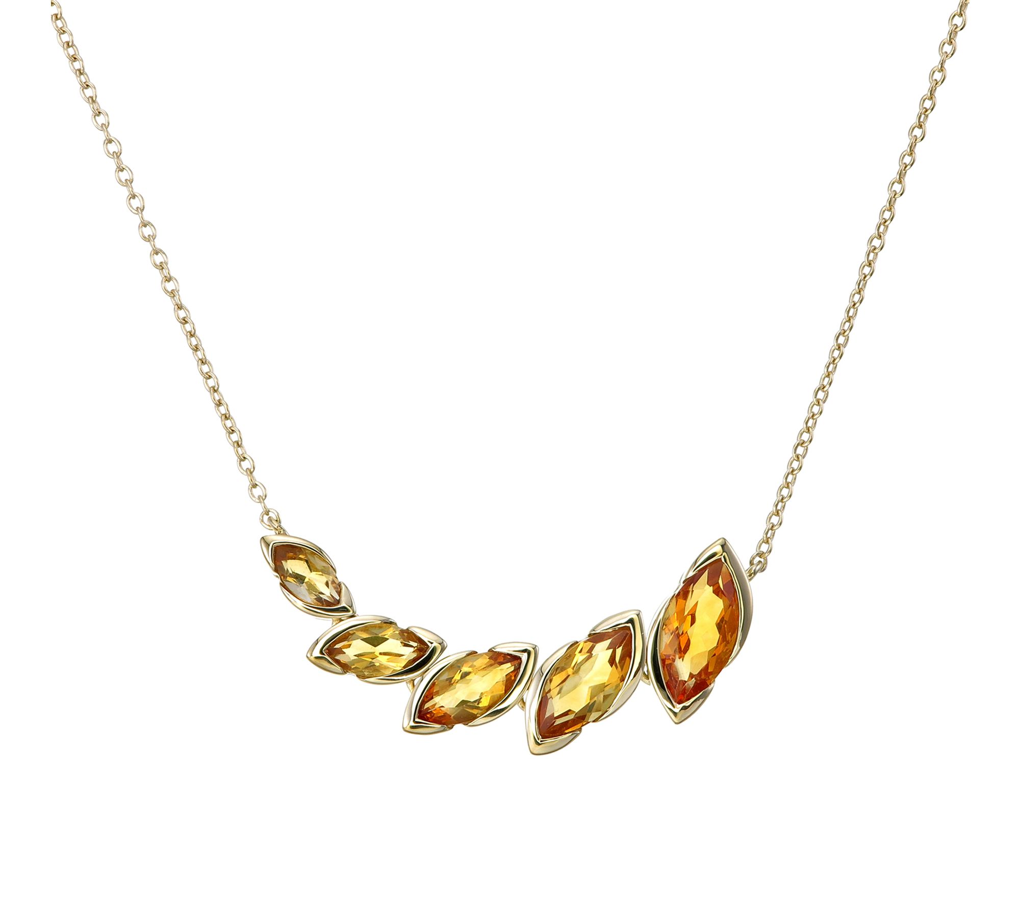 Affinity Gems Marquise Cut Graduated Semi -Bezel Necklace