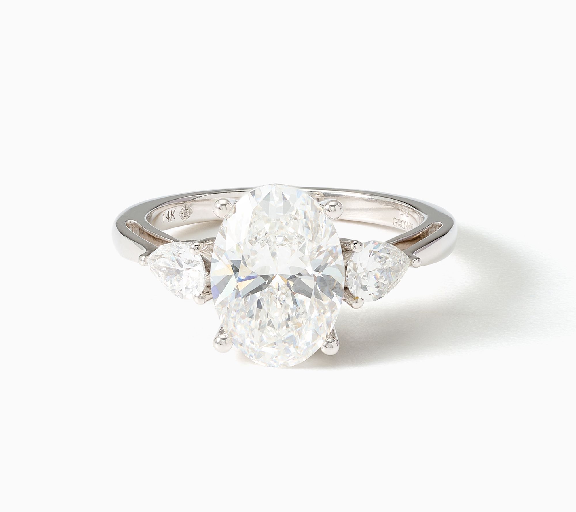 XO Tacori Lab Grown Diamond 3.5 ctw Oval 3-Stone Ring, 14k Gold