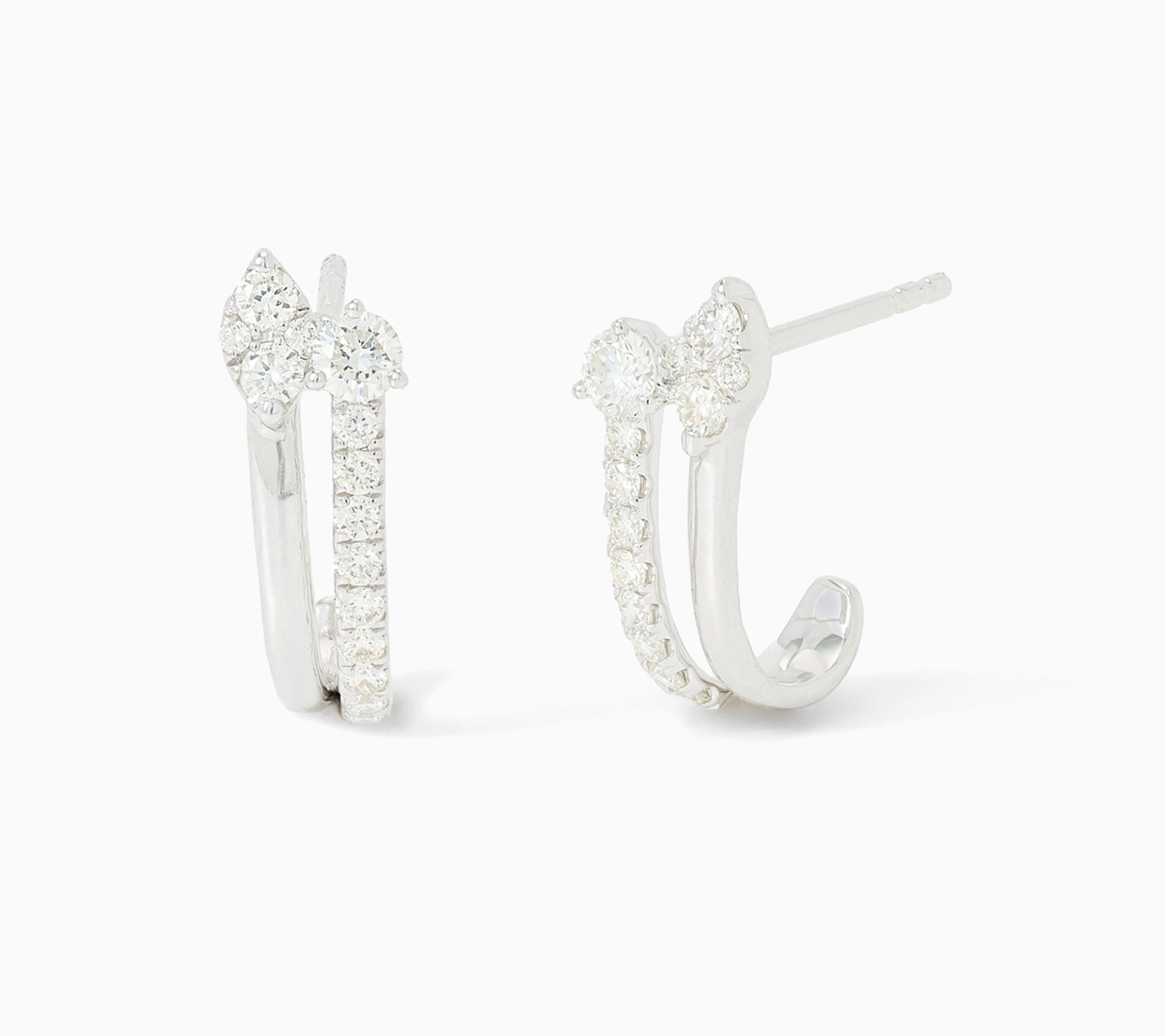 John Digangi VS Diamonds 0.40 cttw Double J Hoops, 14k Gold