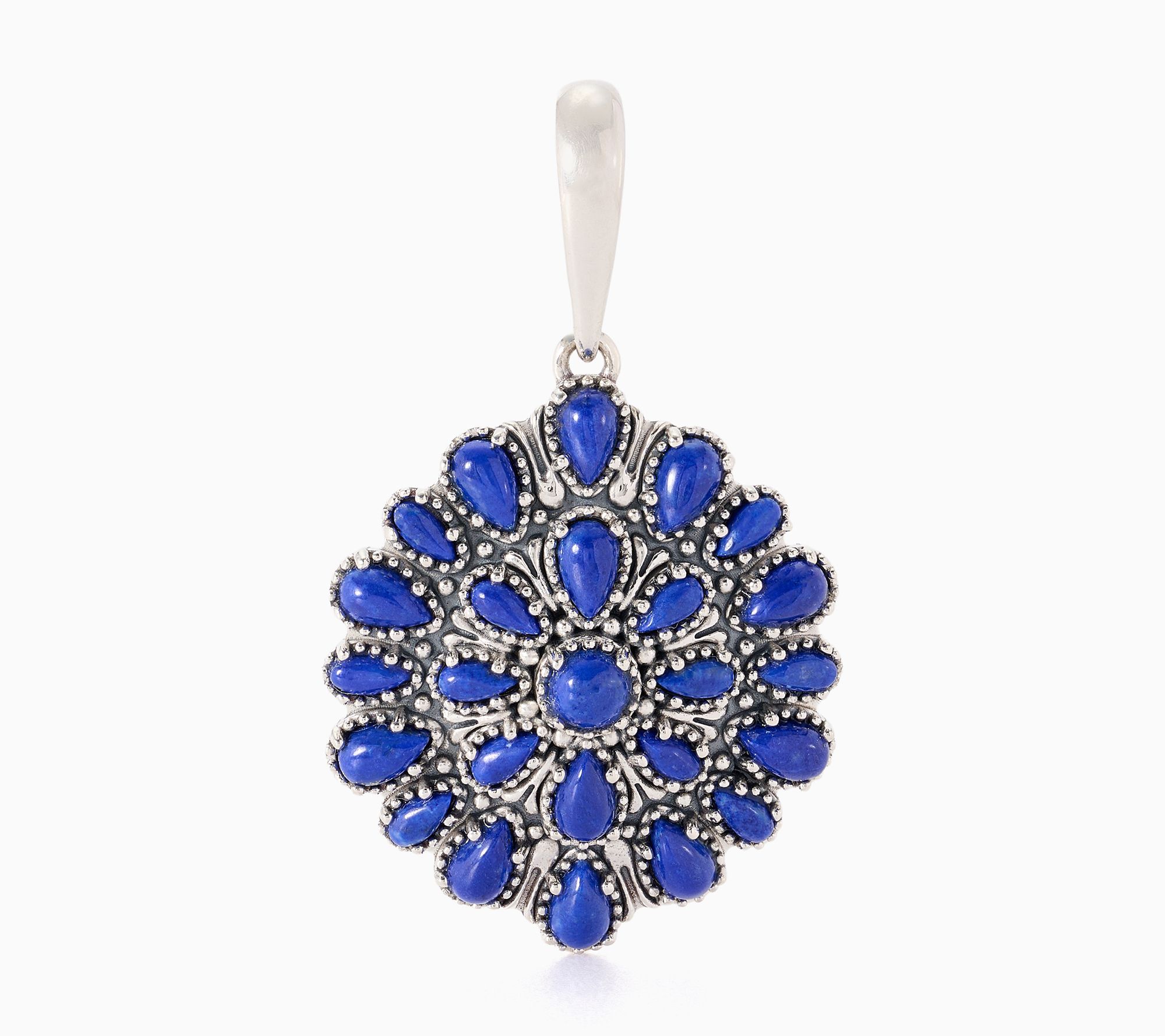 American West Sterling Gemstone Petit Point Circle Enhancer